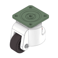 MODULAR SOLUTIONS CASTER 90MM, SWIVEL PLATE WITH HEIGHT ADJUSTMENT TOP FLAT PLATE/BALL BEARING
